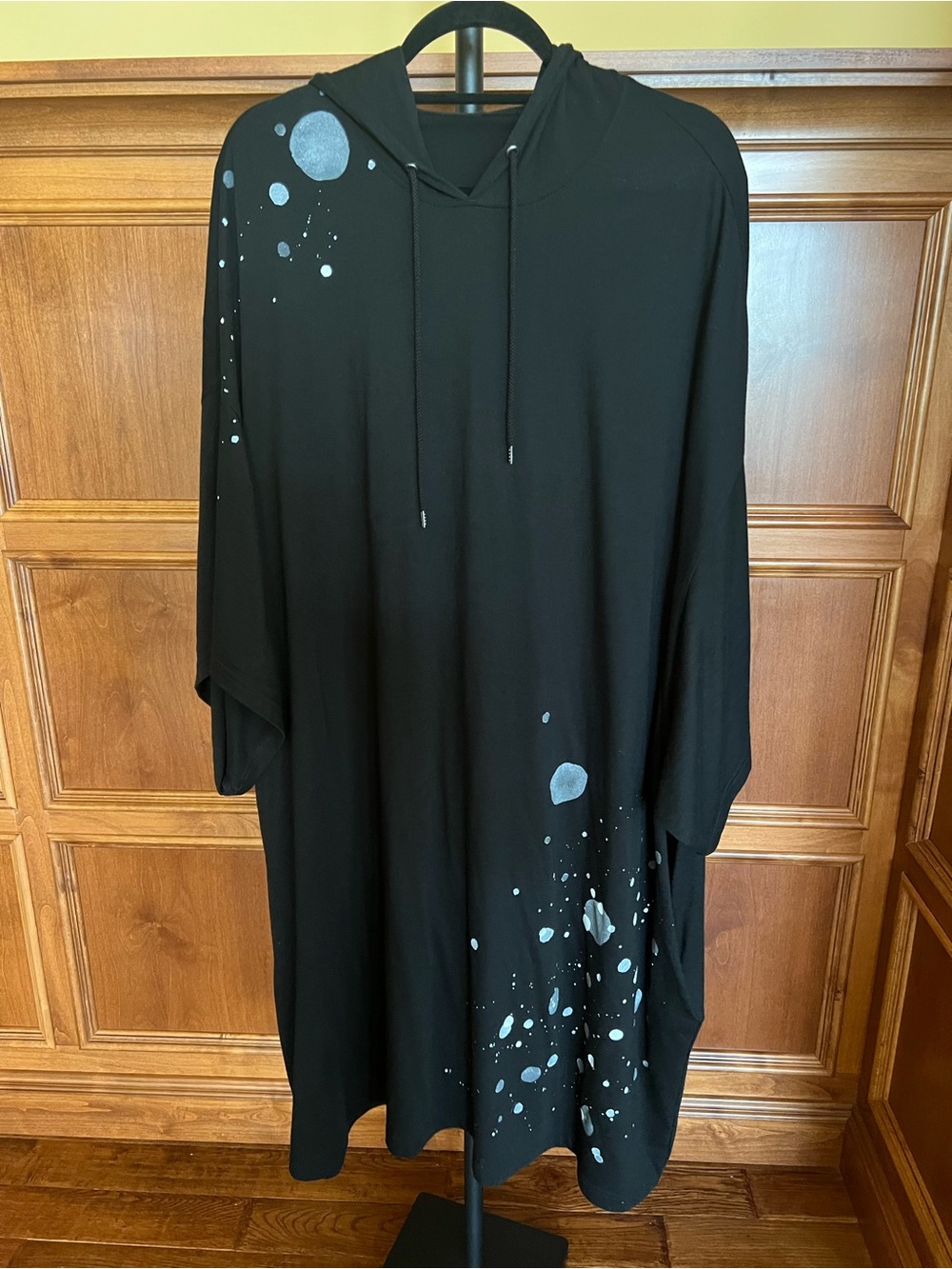 Yohji Yamamoto Jersey Jumbo Shirt with Hood Splash Pattern Black Size 3 (M/L) - Picture 3 of 16